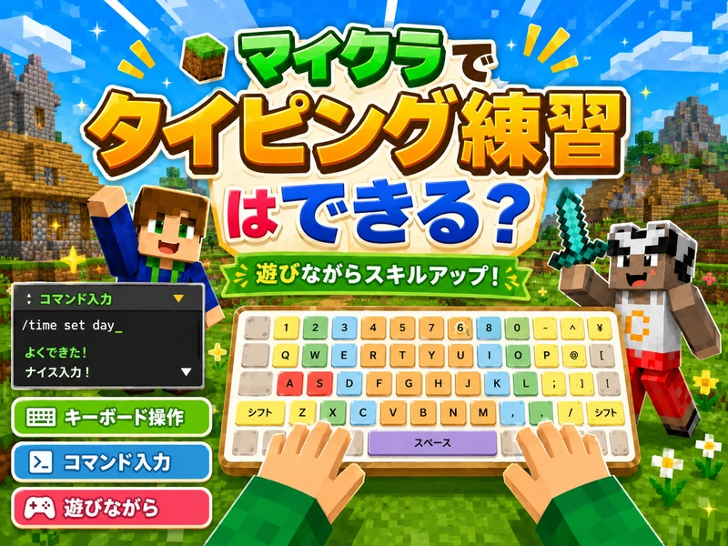 マイクラでタイピングを楽しく上達!初心者から上級者までの練習法