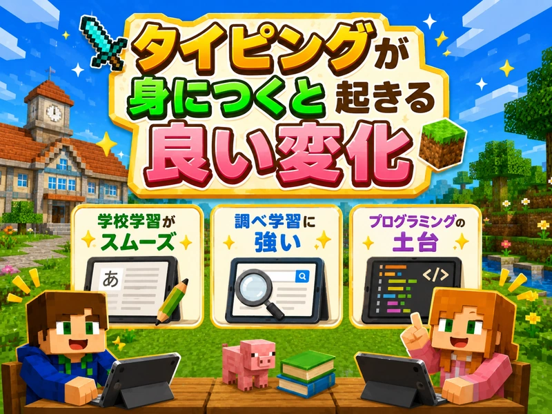 マイクラでタイピングを楽しく上達!初心者から上級者までの練習法