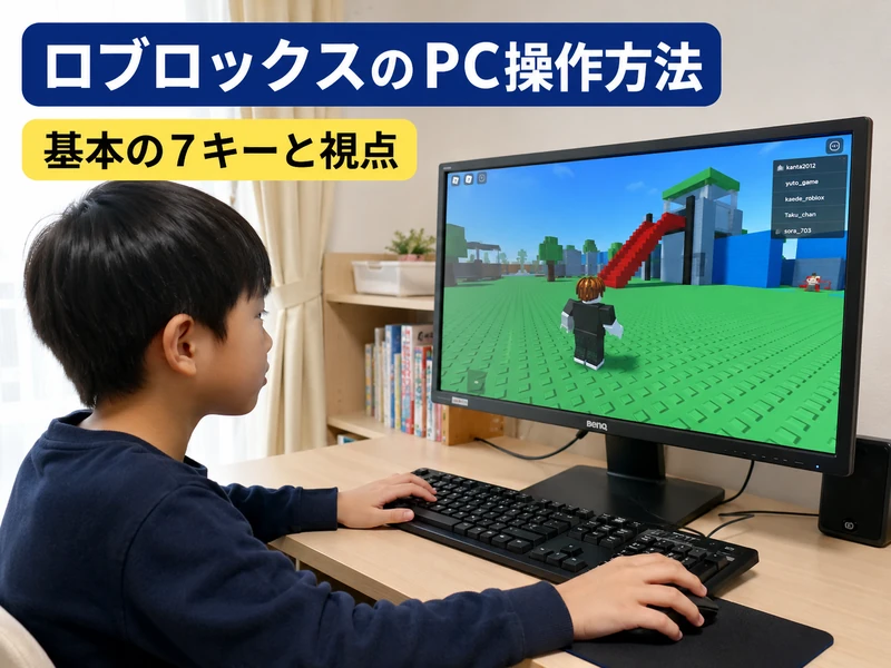 ロブロックスのPC操作方法を初心者向けに解説！基本の7キーと視点設定