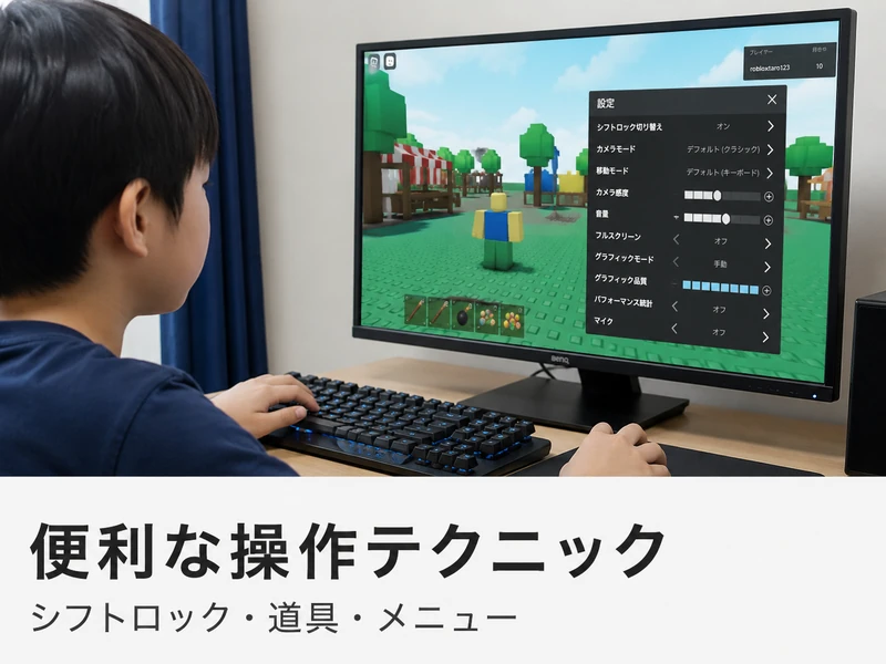 ロブロックスのPC操作方法を初心者向けに解説！基本の7キーと視点設定