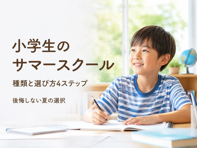 小学生のサマースクールの種類と選び方4ステップ|後悔しない夏の選択