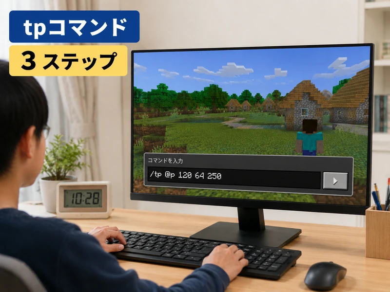 マイクラのテレポートのやり方3ステップ！tpコマンドで面白いゲームを作る方法