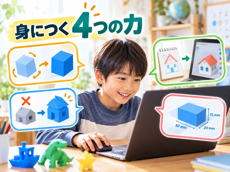 【保護者向け】3Dモデリングは小学生でもできる!始め方5ステップと身につく4つの力