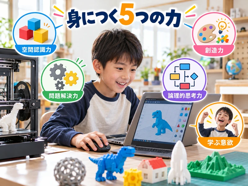3Dプリンターの教育効果とは?子どもに身につく5つの力と始め方3ステップ
