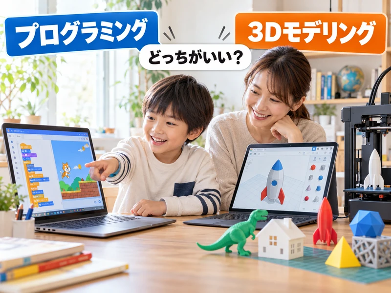 【比較】プログラミングと3Dモデリングはどっちがいい?7つの違いと向いている子の特徴